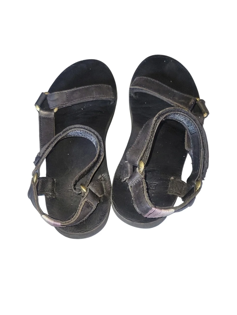 Teva Women's Black Adjustable Leather Strap Sandals